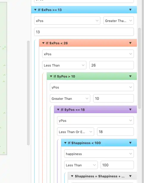 A really crazy nest of if checks within the drag and drop IDE